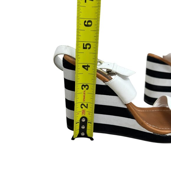 Kate Spade Bina white leather straps women's wedge sandals size 9 - Picture 10 of 12